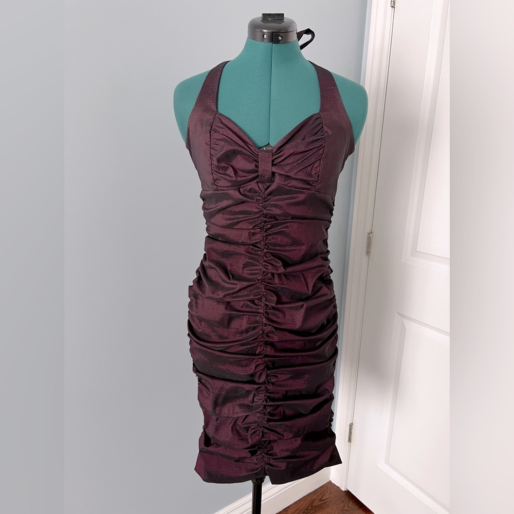 Dark purple evening dress